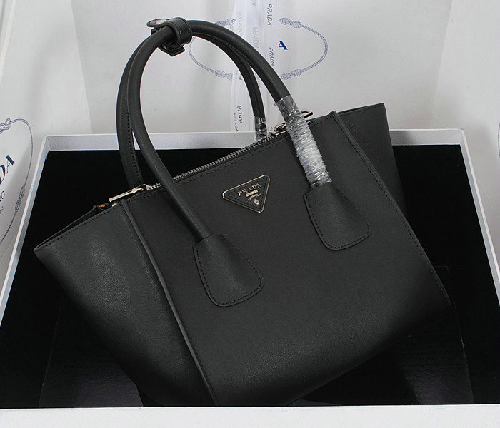 2014 Prada original leather tote bag BN2625 black - Click Image to Close